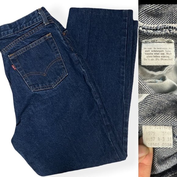 33" Waist Vintage 70s Levis 505s Dark Wash Jeans